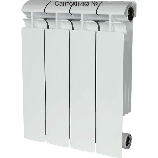 Радиатор биметаллический секционный ALPHA 350 4 секции, боковое подключение Ral 9016 STOUT