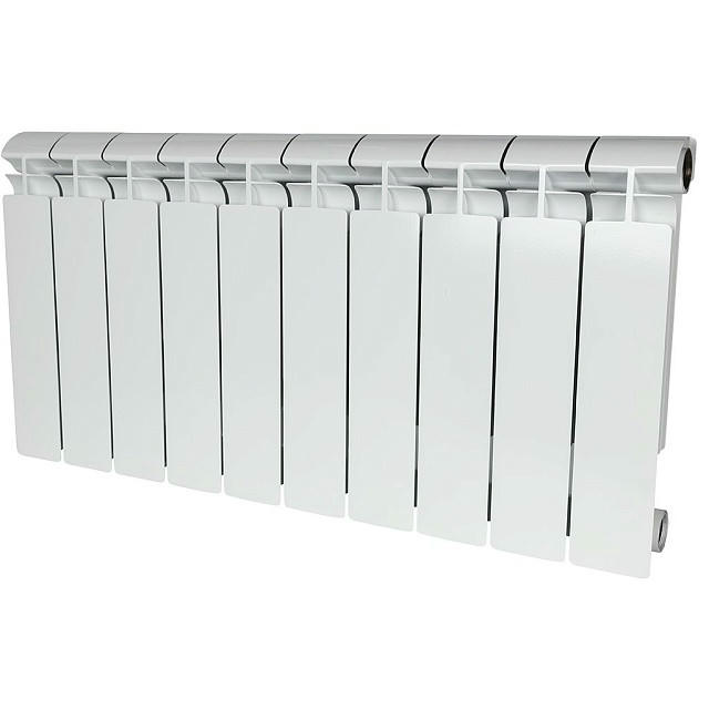 Радиатор биметаллический секционный ALPHA 350 10 секций, боковое подключение Ral 9016 STOUT