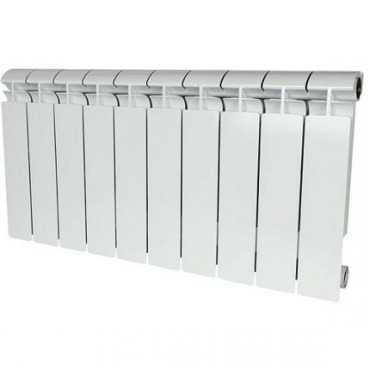 Радиатор биметаллический секционный ALPHA 350 10 секций, боковое подключение Ral 9016 STOUT