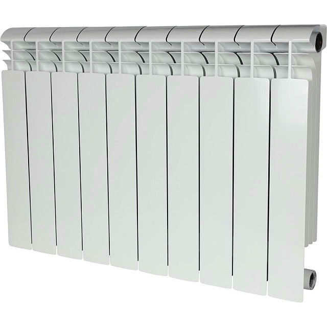 Радиатор биметаллический секционный VEGA 500 BM 10 секций, боковое подключение Ral 9016 STOUT