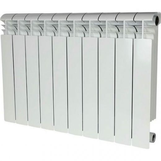 Радиатор биметаллический секционный VEGA 500 BM 10 секций, боковое подключение Ral 9016 STOUT