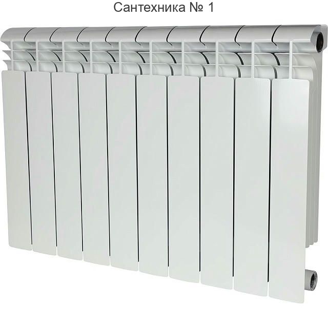 Радиатор биметаллический секционный VEGA 500 BM 10 секций, боковое подключение Ral 9016 STOUT