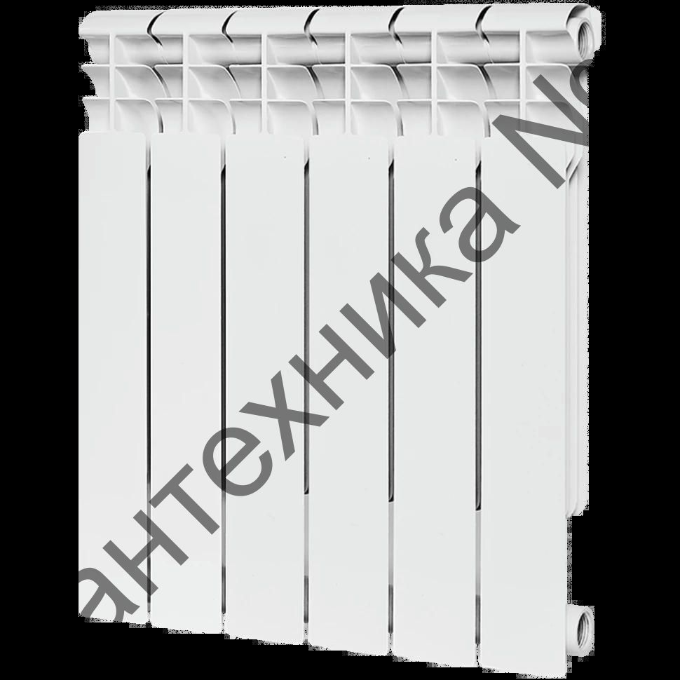 Радиатор биметаллический секционный Profi BM 500 6 секции, боковое подключение Ral 9016 ROMMER