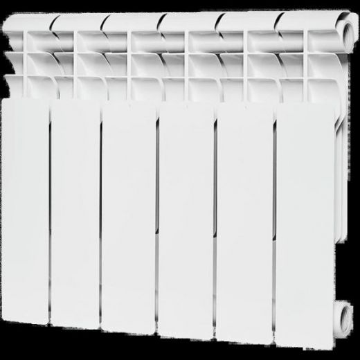 Радиатор биметаллический секционный Profi BM 350 6 секций, боковое подключение Ral 9016 ROMMER