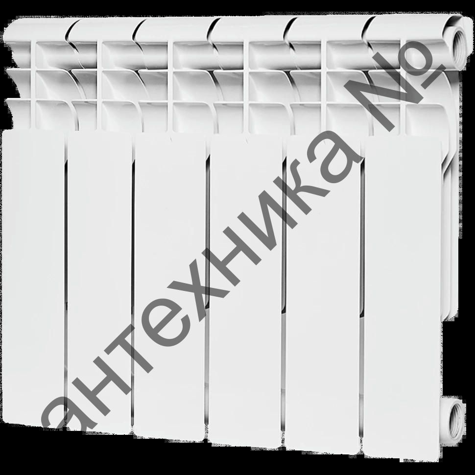 Радиатор биметаллический секционный Profi BM 350 6 секций, боковое подключение Ral 9016 ROMMER