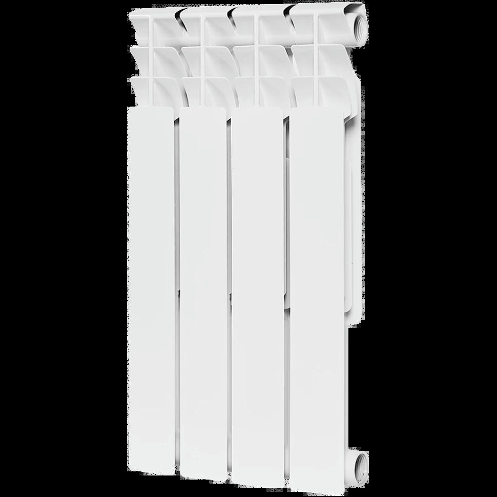 Радиатор биметаллический секционный Optima BM 500 4 секций, боковое подключение Ral 9016 ROMMER