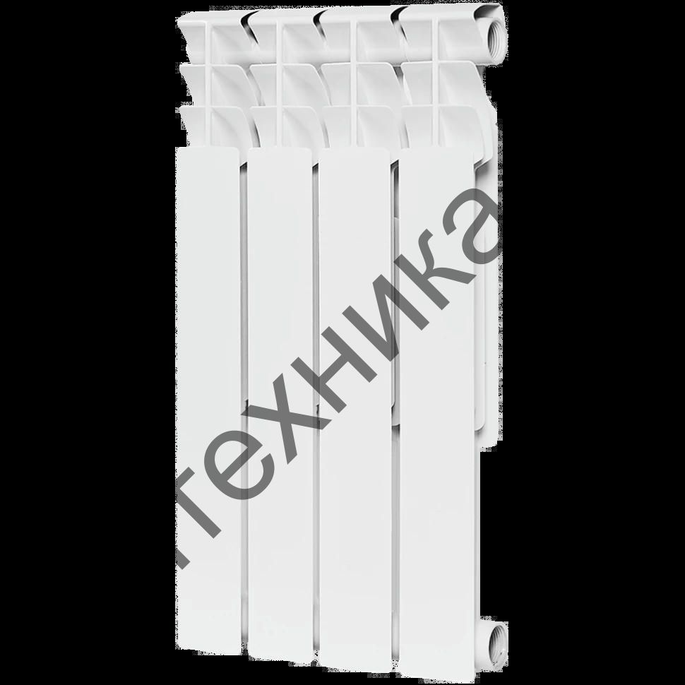 Радиатор биметаллический секционный Optima BM 500 4 секций, боковое подключение Ral 9016 ROMMER