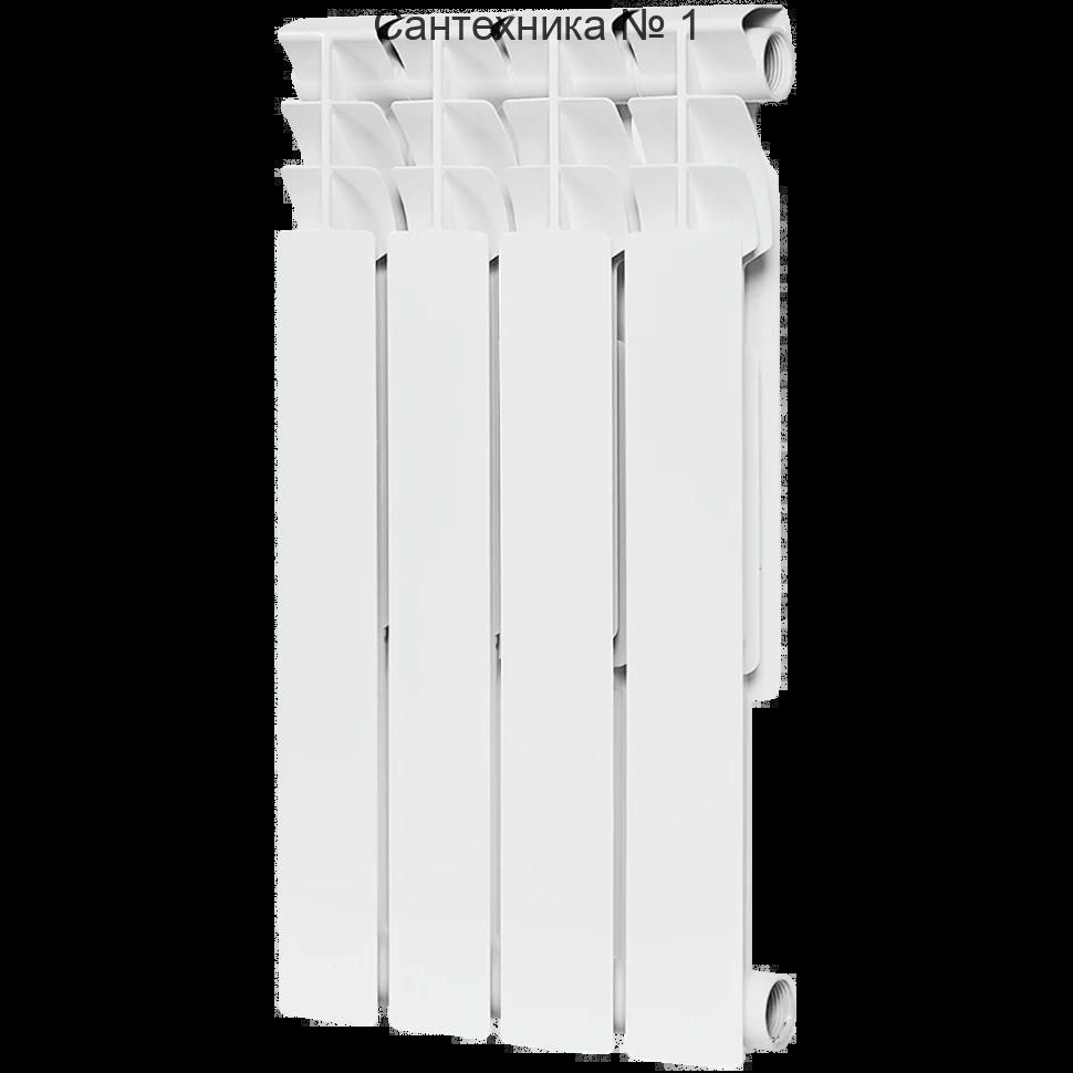 Радиатор биметаллический секционный Optima BM 500 4 секций, боковое подключение Ral 9016 ROMMER