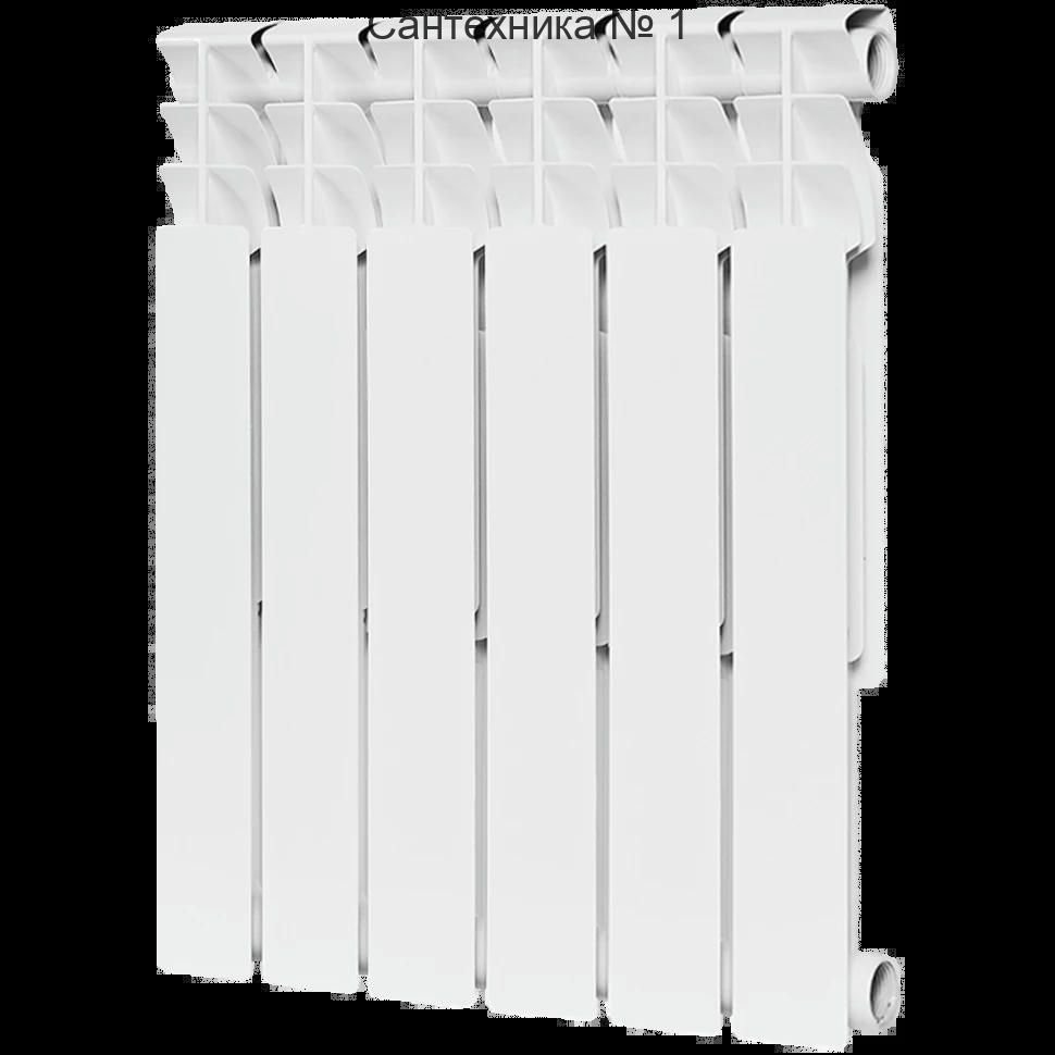 Радиатор биметаллический секционный Optima BM 500 6 секций, боковое подключение Ral 9016 ROMMER