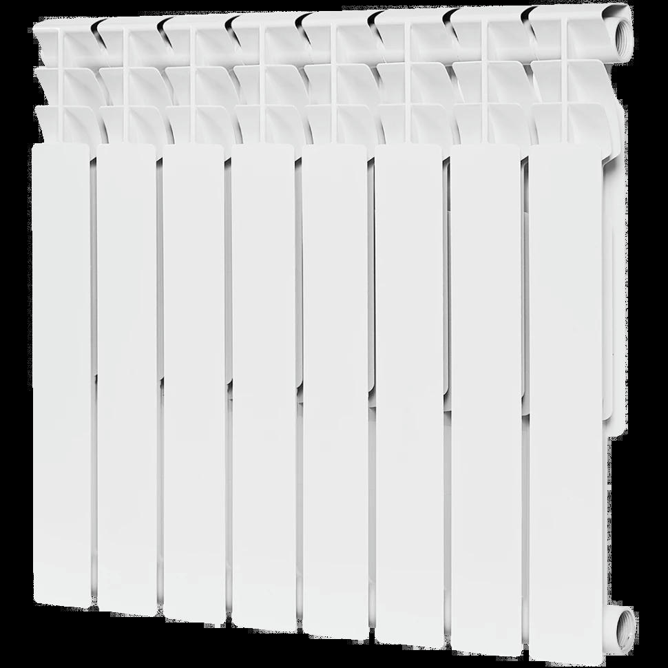 Радиатор биметаллический секционный Optima BM 500 8 секций, боковое подключение Ral 9016 ROMMER