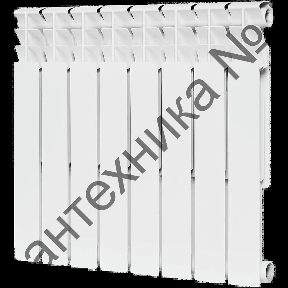 Радиатор биметаллический секционный Optima BM 500 8 секций, боковое подключение Ral 9016 ROMMER