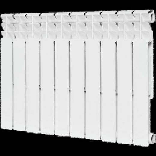 Радиатор биметаллический секционный Optima BM 500 10 секций, боковое подключение Ral 9016 ROMMER