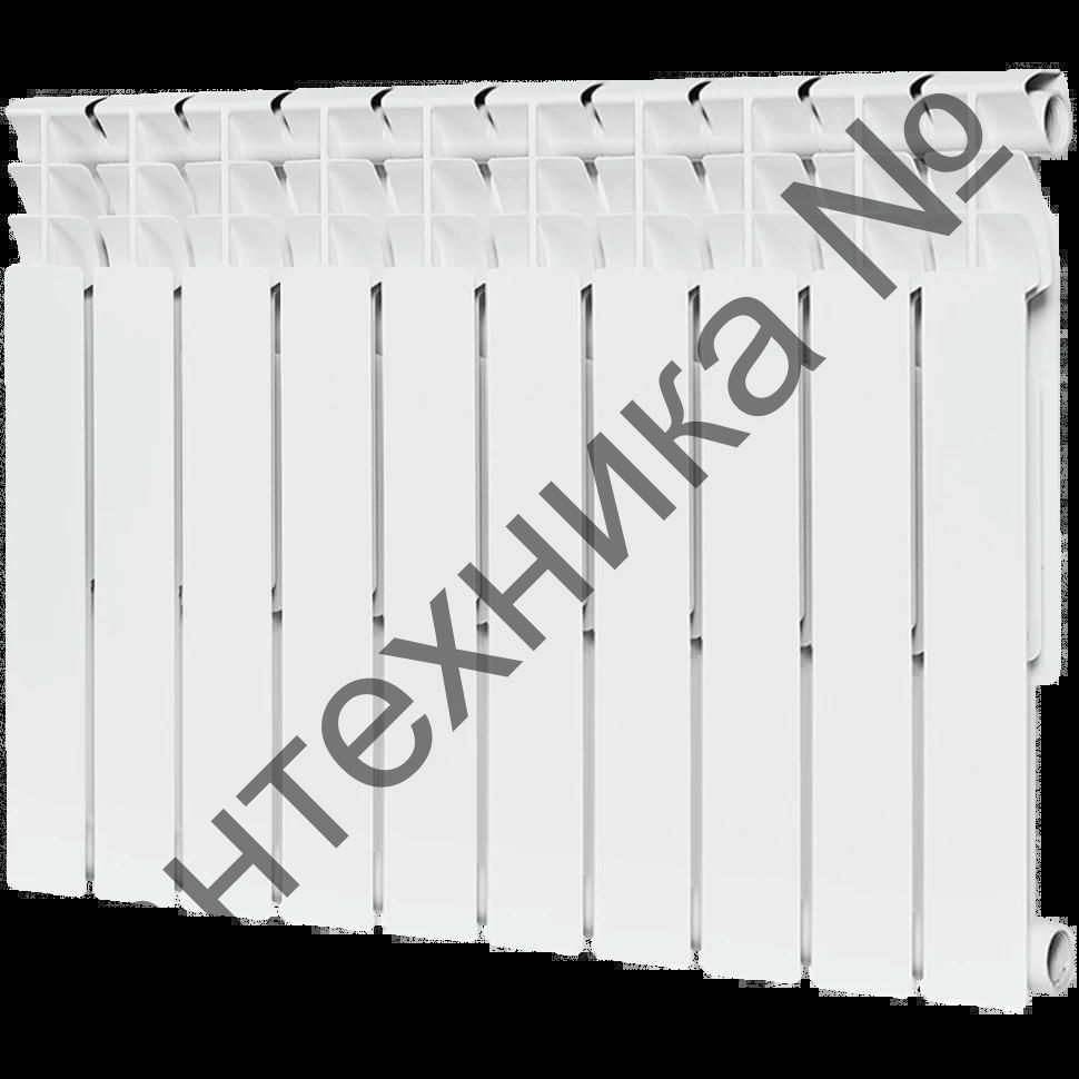 Радиатор биметаллический секционный Optima BM 500 10 секций, боковое подключение Ral 9016 ROMMER