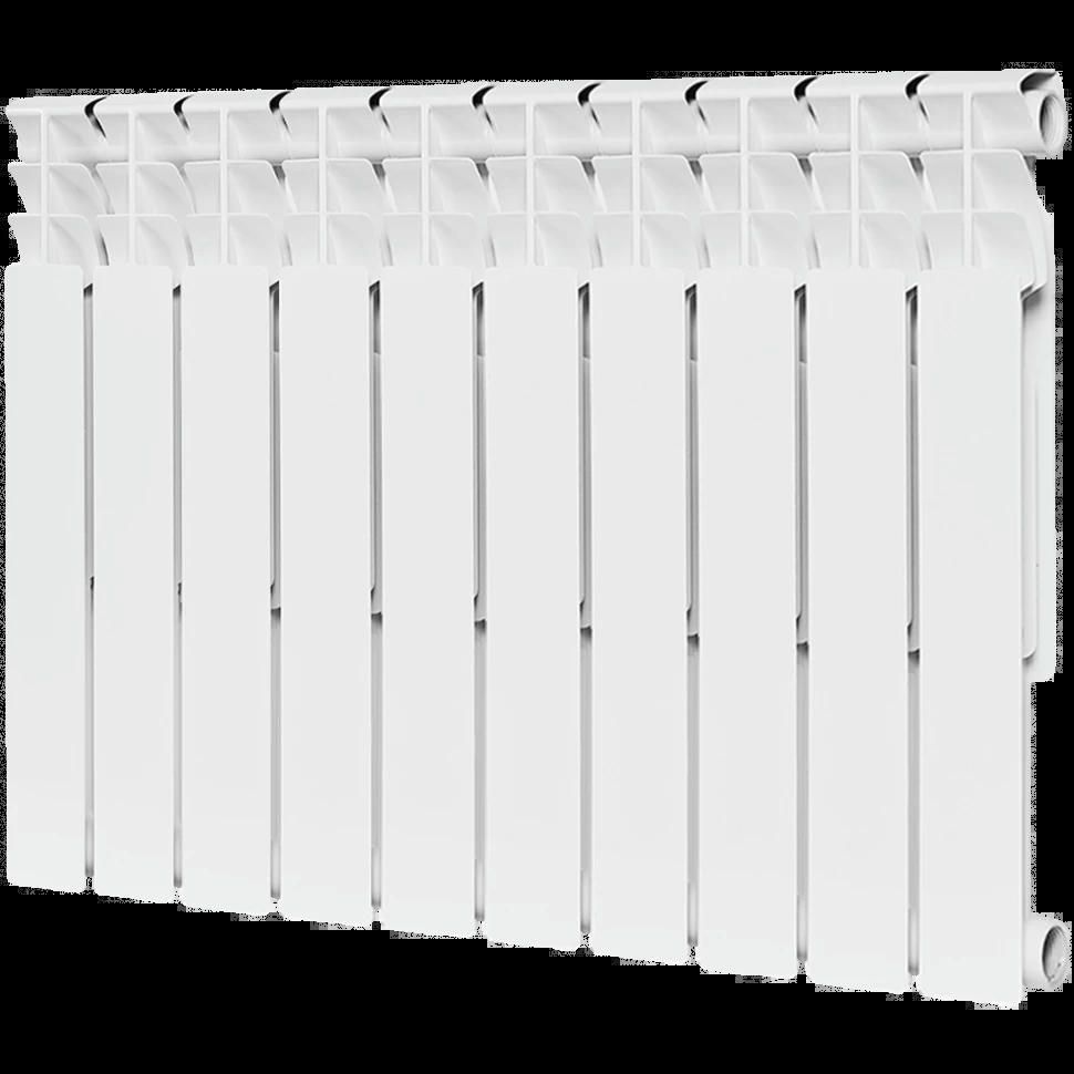 Радиатор биметаллический секционный Optima BM 500 10 секций, боковое подключение Ral 9016 ROMMER