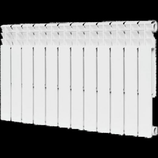 Радиатор биметаллический секционный Optima BM 500 12 секций, боковое подключение Ral 9016 ROMMER