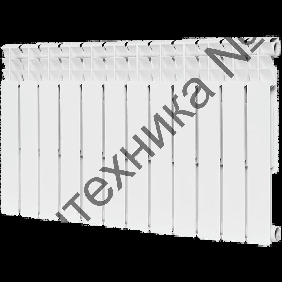 Радиатор биметаллический секционный Optima BM 500 12 секций, боковое подключение Ral 9016 ROMMER