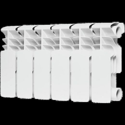 Радиатор биметаллический секционный Plus BM 200 6 секций, боковое подключение Ral 9016 ROMMER