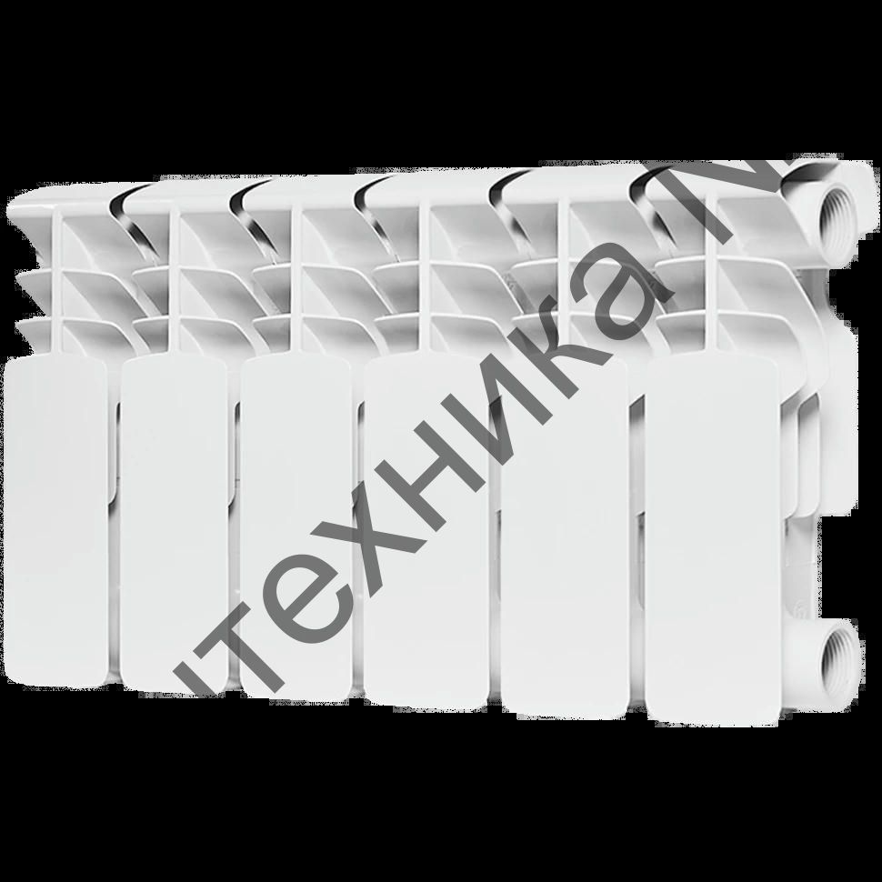 Радиатор биметаллический секционный Plus BM 200 6 секций, боковое подключение Ral 9016 ROMMER