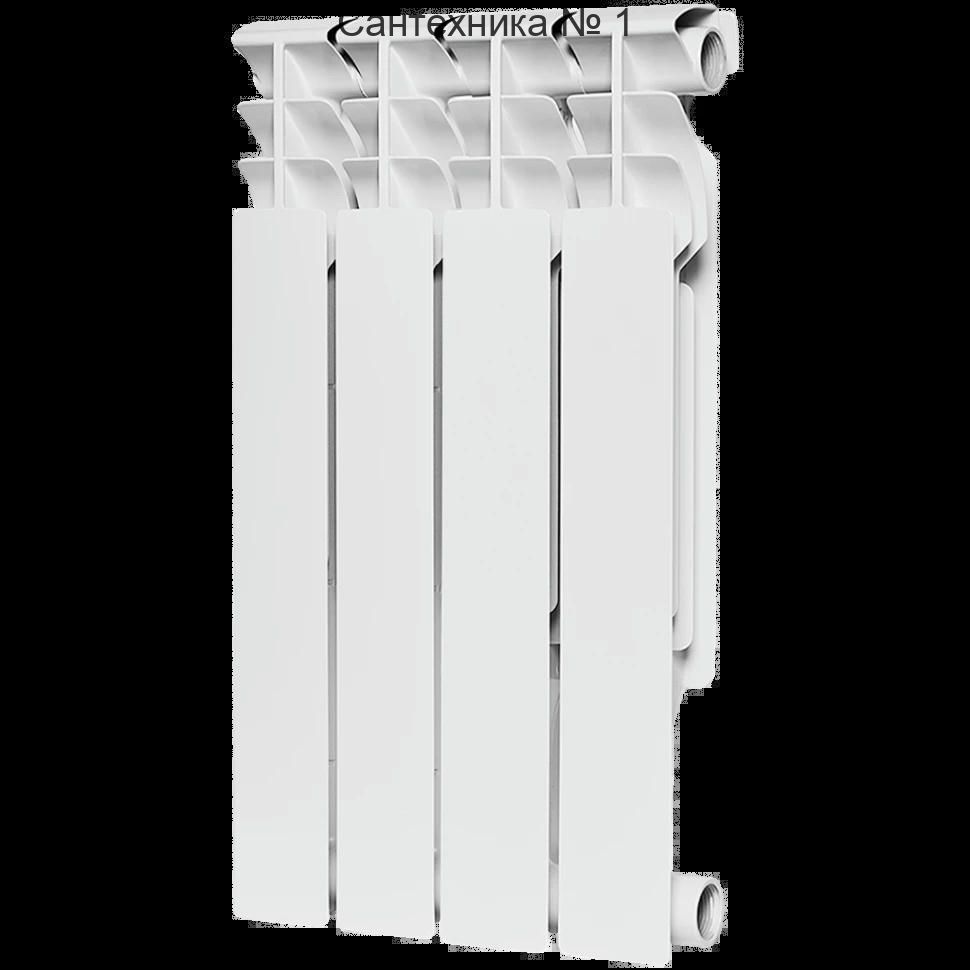 Радиатор биметаллический секционный Plus BM 500 4 секции, боковое подключение Ral 9016 ROMMER