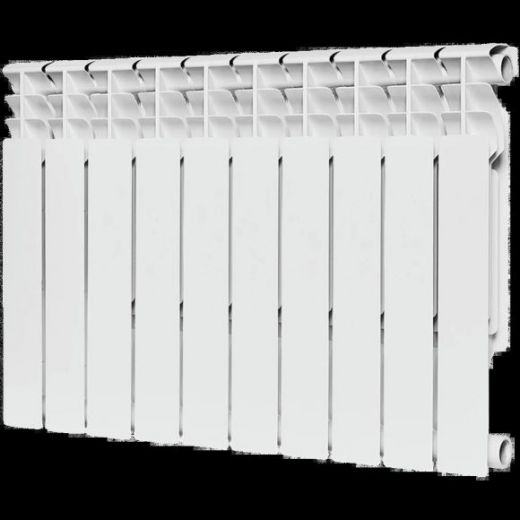 Радиатор биметаллический секционный Plus BM 500 10 секций, боковое подключение Ral 9016 ROMMER