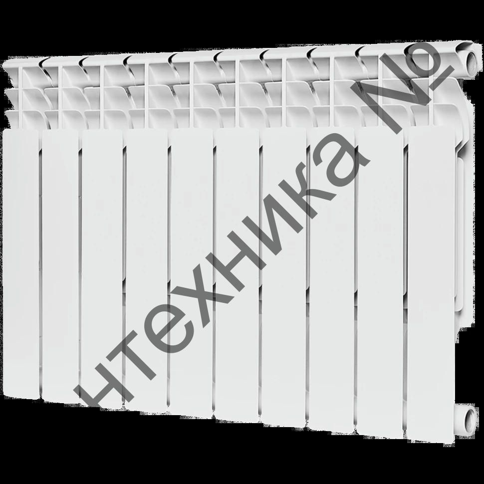 Радиатор биметаллический секционный Plus BM 500 10 секций, боковое подключение Ral 9016 ROMMER