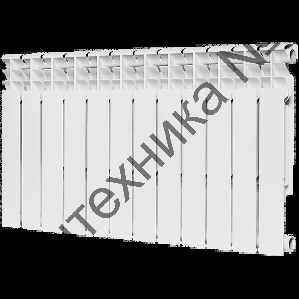 Радиатор биметаллический секционный Plus BM 500 12 секций, боковое подключение Ral 9016 ROMMER