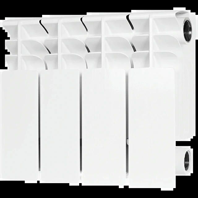 Радиатор биметаллический TITAN 200 4 секции, боковое подключение, белый RAL 9016 STOUT