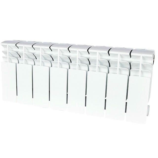 Радиатор биметаллический TITAN 200 8 секций, боковое подключение, белый RAL 9016 STOUT