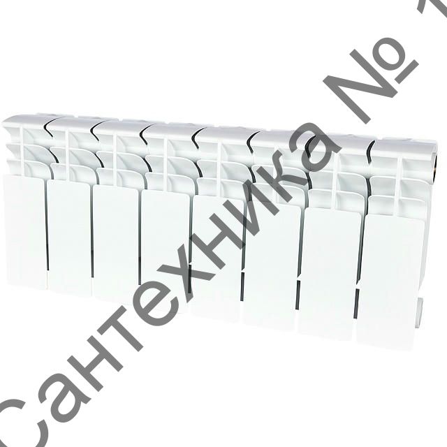 Радиатор биметаллический TITAN 200 8 секций, боковое подключение, белый RAL 9016 STOUT