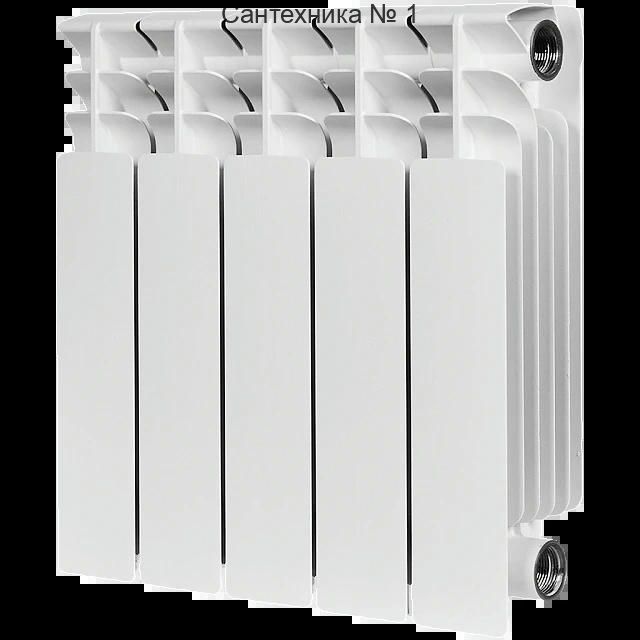 Радиатор биметаллический TITAN 350 5 секций, боковое подключение, белый RAL 9016 STOUT