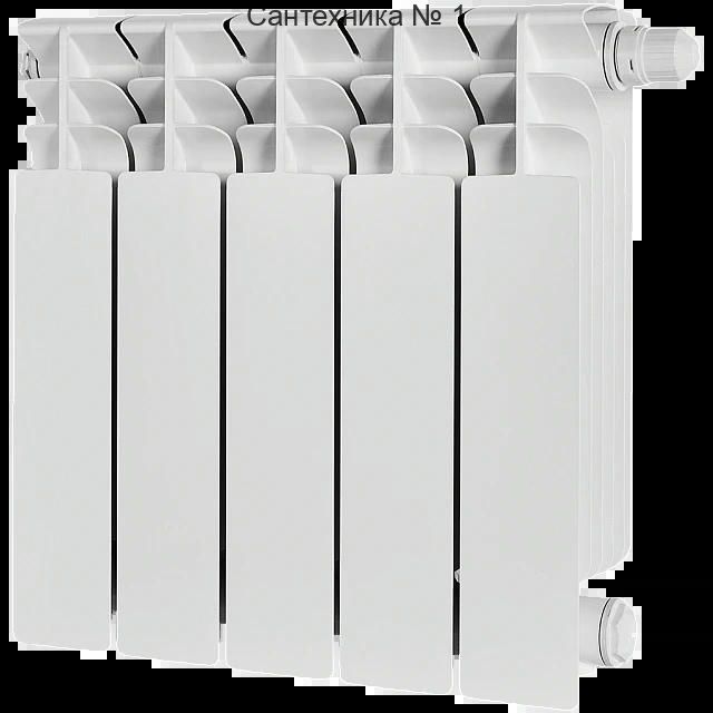 Радиатор биметаллический TITAN VENTIL 350 5 секций, нижнее правое, белый RAL 9016 STOUT