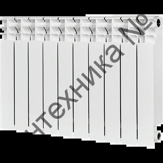 Радиатор биметаллический TITAN 500 10 секций, боковое подключение, белый RAL 9016 STOUT