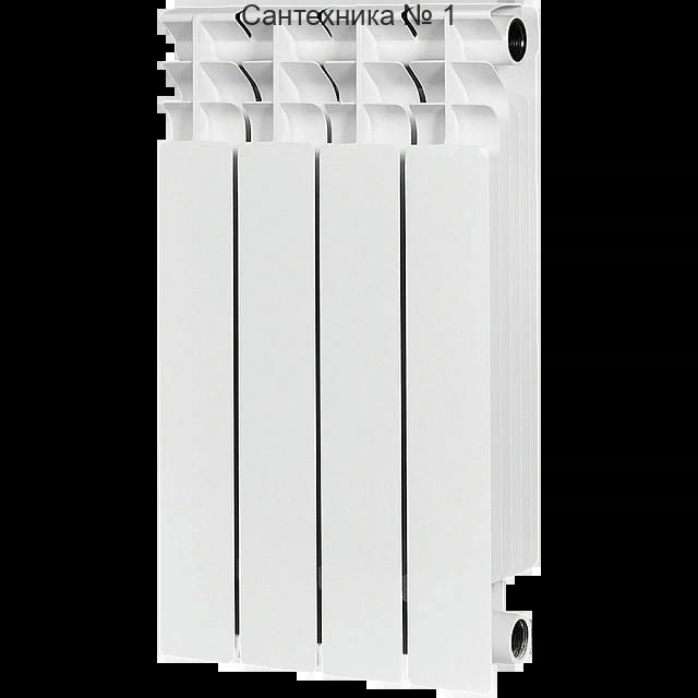 Радиатор биметаллический TITAN 500 4 секции, боковое подключение, белый RAL 9016 STOUT