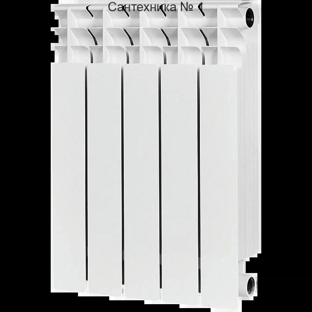 Радиатор биметаллический TITAN 500 5 секций, боковое подключение, белый RAL 9016 STOUT