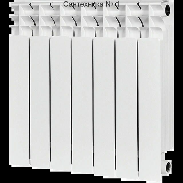 Радиатор биметаллический TITAN 500 7 секций, боковое подключение, белый RAL 9016 STOUT