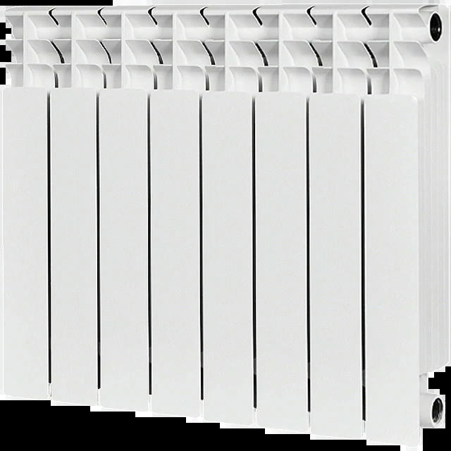 Радиатор биметаллический TITAN 500 8 секций, боковое подключение, белый RAL 9016 STOUT