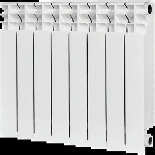 Радиатор биметаллический TITAN 500 8 секций, боковое подключение, белый RAL 9016 STOUT