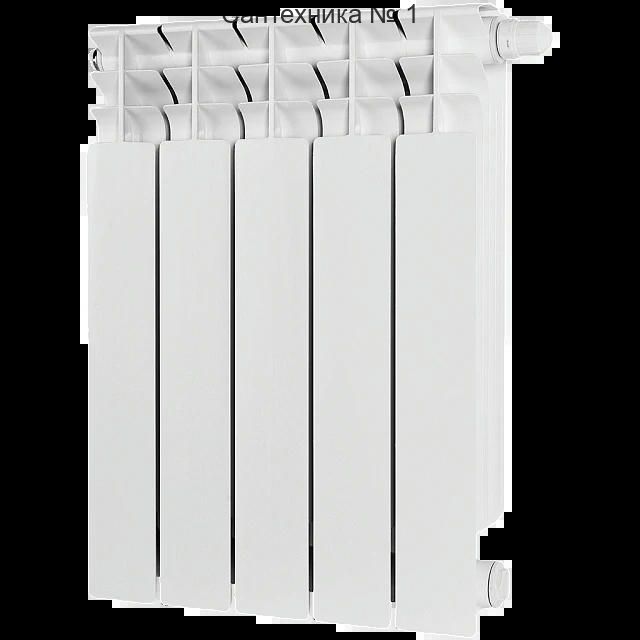 Радиатор биметаллический TITAN VENTIL 500 5 секций, нижнее правое, белый RAL 9016 STOUT