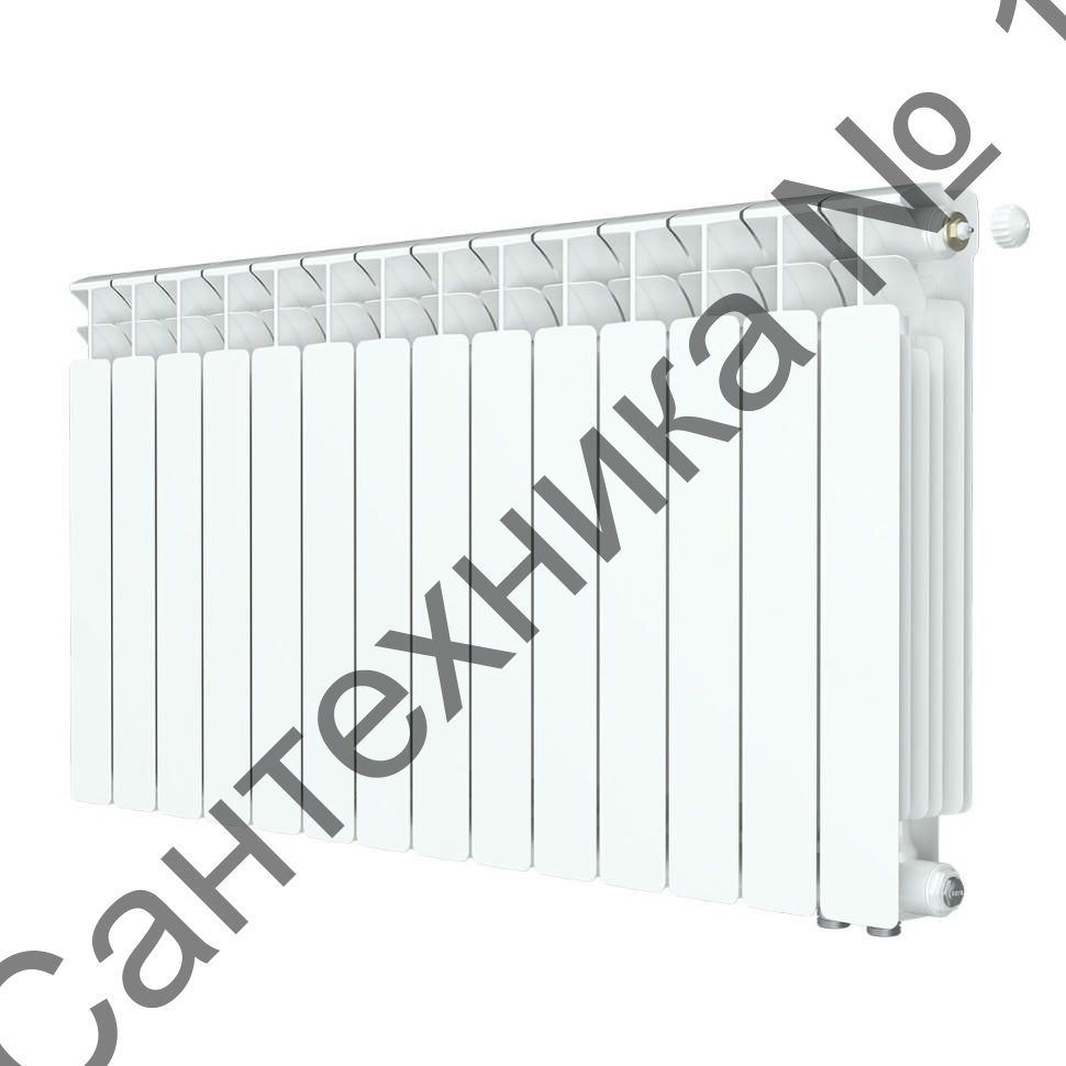 Радиатор биметаллический RIFAR BASE VENTIL 500 14 секций, нижнее правое подключение (белый RAL 9016)