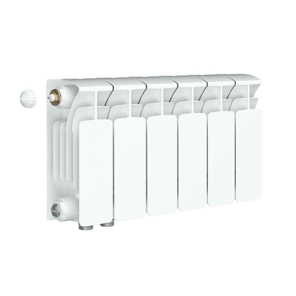 Радиатор биметаллический RIFAR BASE VENTIL 200 6 секций, нижнее левое подключение (белый RAL 9016)