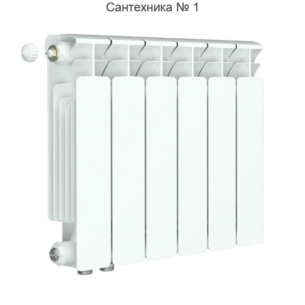 Радиатор биметаллический RIFAR BASE VENTIL 350 6 секций, нижнее левое подключение (белый RAL 9016)