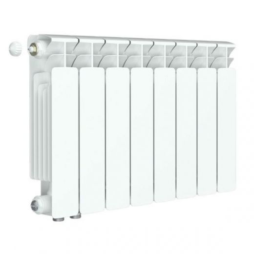 Радиатор биметаллический RIFAR BASE VENTIL 350 8 секций, нижнее левое подключение (белый RAL 9016)