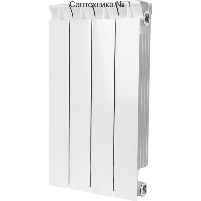 Радиатор биметаллический секционный STYLE 500 4 секции, боковое подключение Ral 9010 STOUT