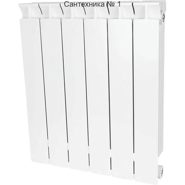 Радиатор биметаллический секционный STYLE 500 6 секций, боковое подключение Ral 9010 STOUT