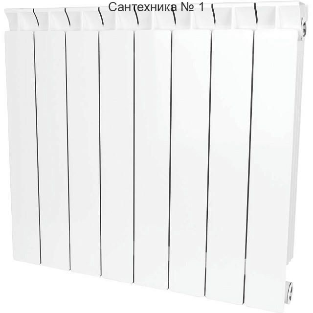 Радиатор биметаллический секционный STYLE 500 8 секций, боковое подключение Ral 9010 STOUT