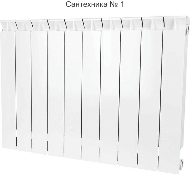 Радиатор биметаллический секционный STYLE 500 10 секций, боковое подключение Ral 9010 STOUT