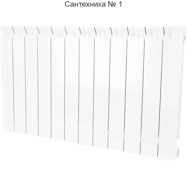 Радиатор биметаллический секционный STYLE 500 12 секций, боковое подключение Ral 9010 STOUT