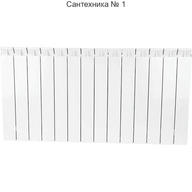 Радиатор биметаллический секционный STYLE 500 14 секций, боковое подключение Ral 9010 STOUT