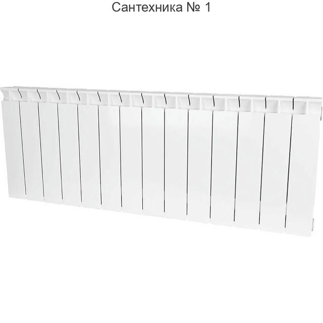 Радиатор биметаллический секционный STYLE 350 14 секций, боковое подключение Ral 9010 STOUT