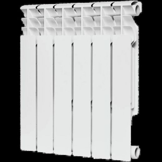 Радиатор биметаллический секционный Plus BM 500 6 секций, боковое подключение Ral 9016 ROMMER
